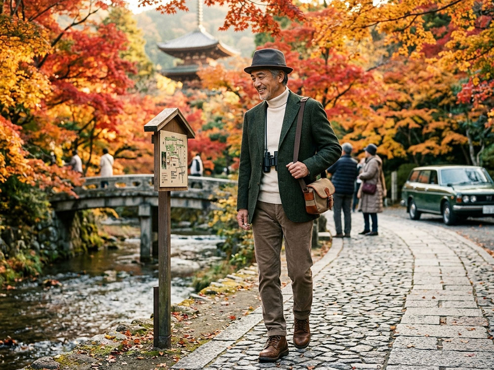 散策の快適さも、写真に残る思い出も。秋の旅は頭元から始まる。