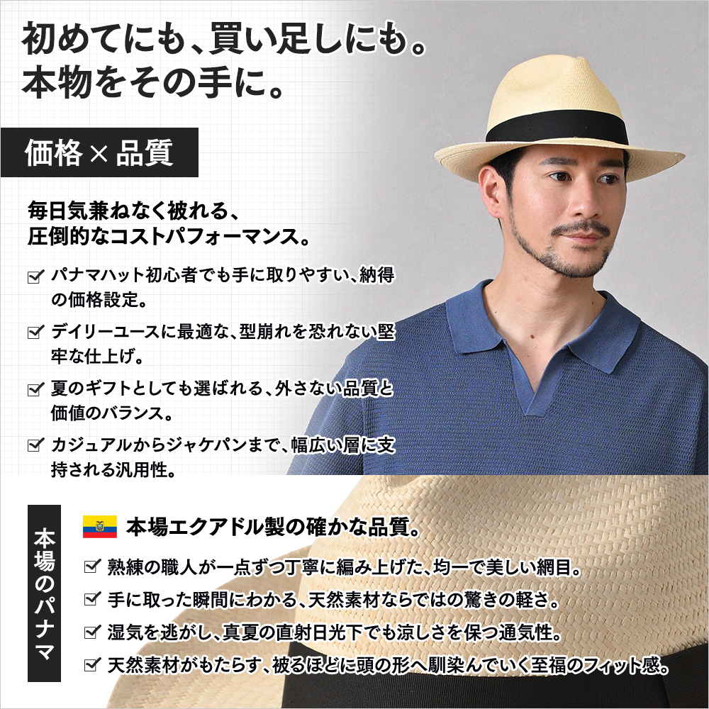 Standard Panama Hat（スタンダード パナマハット）　詳細