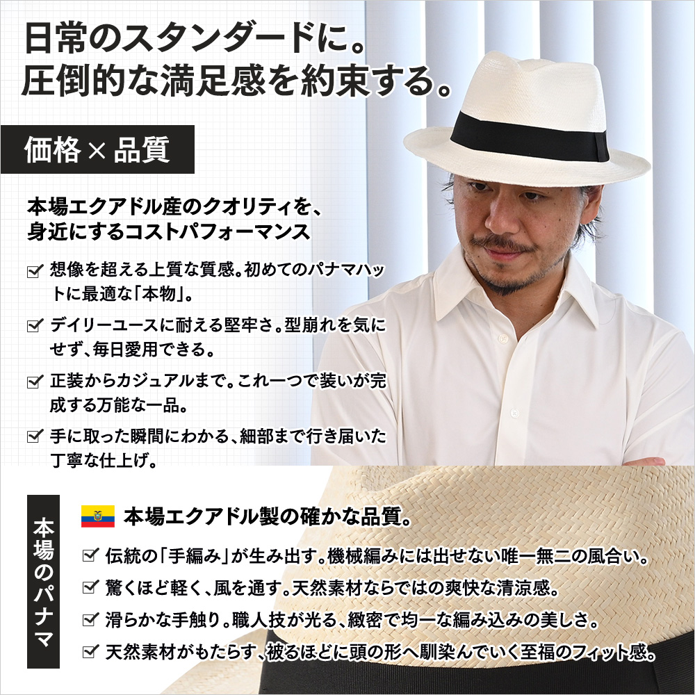 Teardrop Panama Hat（ティアドロップ パナマハット）　詳細