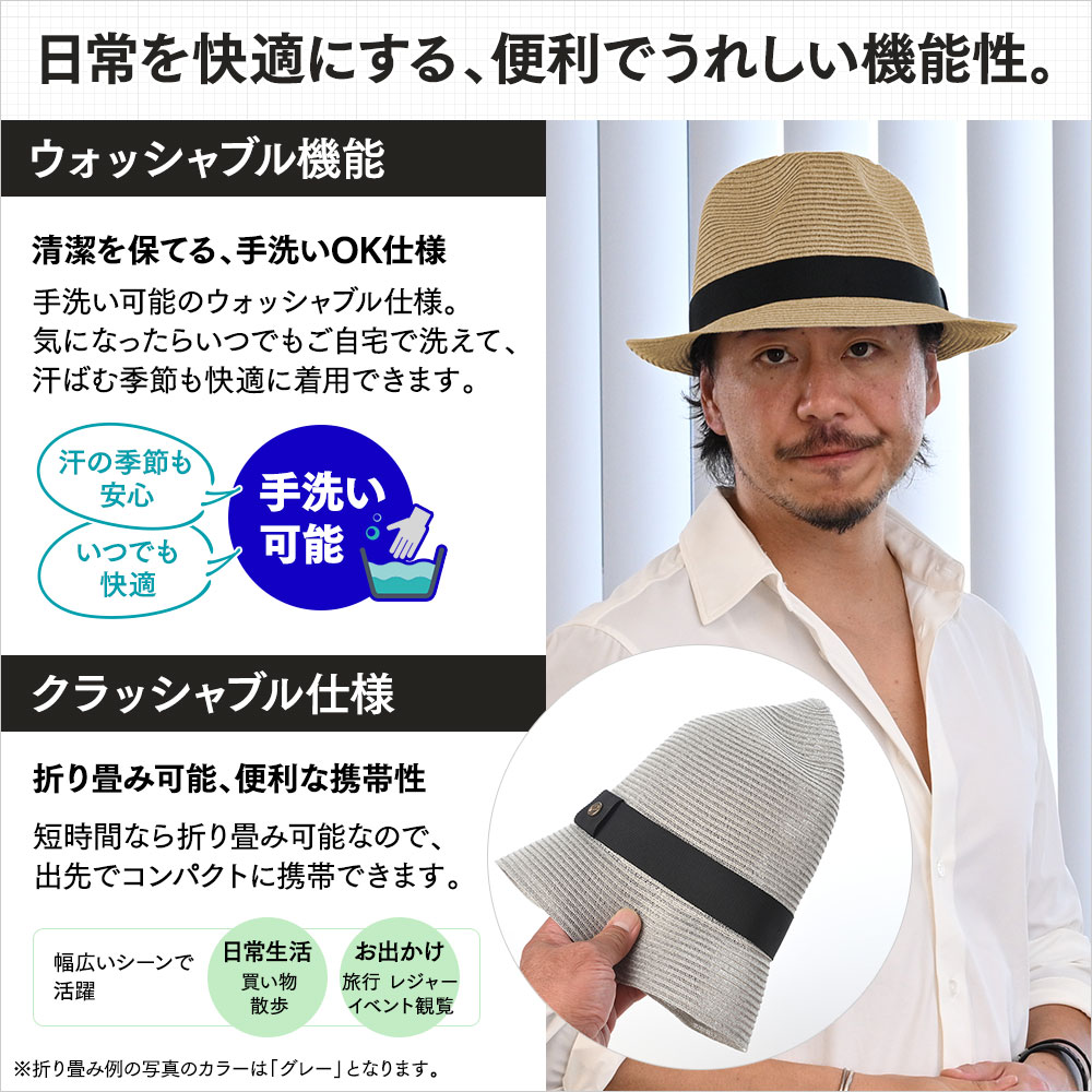 Washable Braid Hat（ウォッシャブル ブレードハット）　詳細