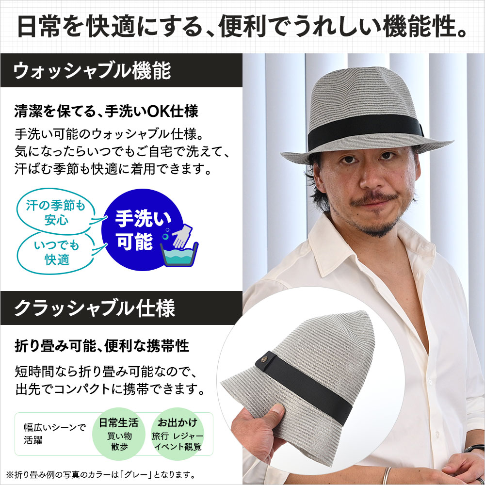Washable Braid Hat（ウォッシャブル ブレードハット）　詳細