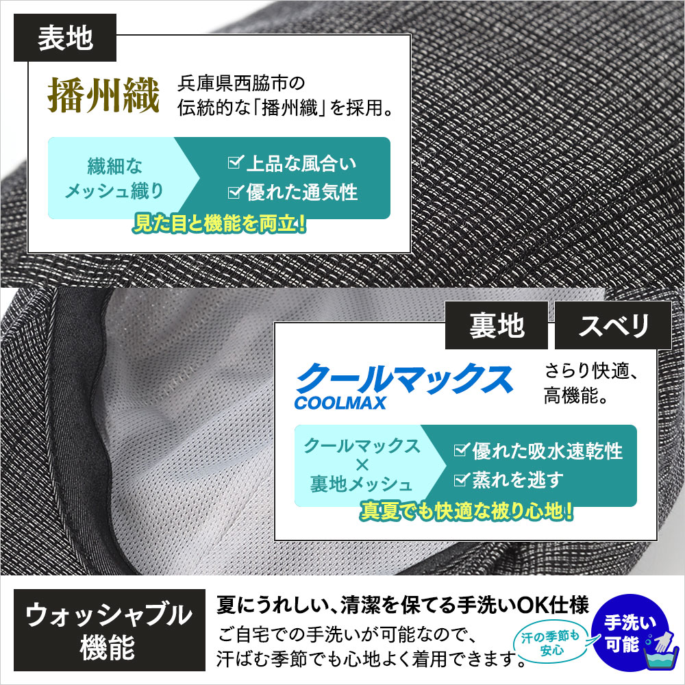 Washable Hunting（ウォッシャブル ハンチング） ブラック　詳細