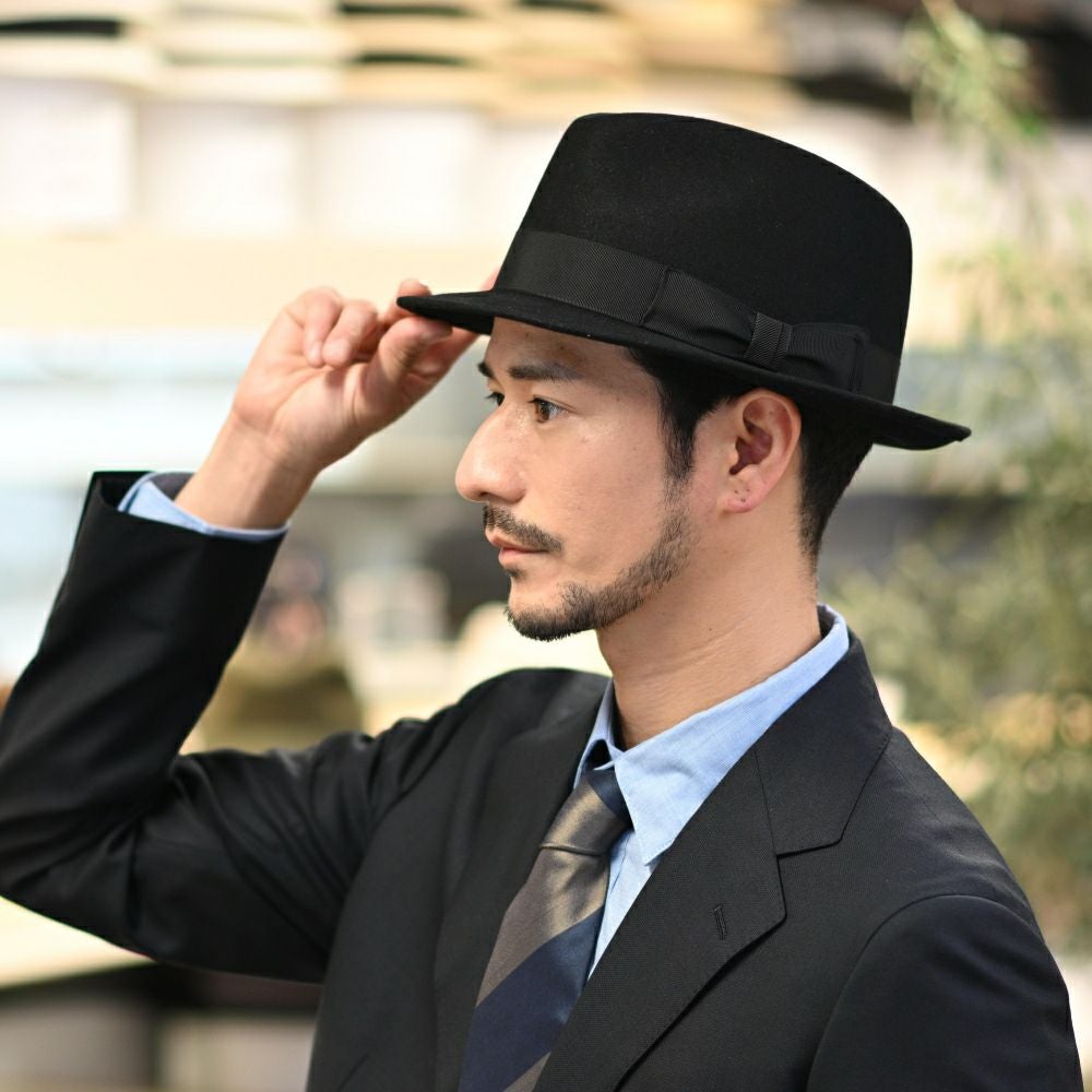 トリッカル 2.5周年 ロングパッド エルフィン ネル 正規品 トナック フェルトハット LARME（ラルム）ブラック | 帽子通販 時谷堂
