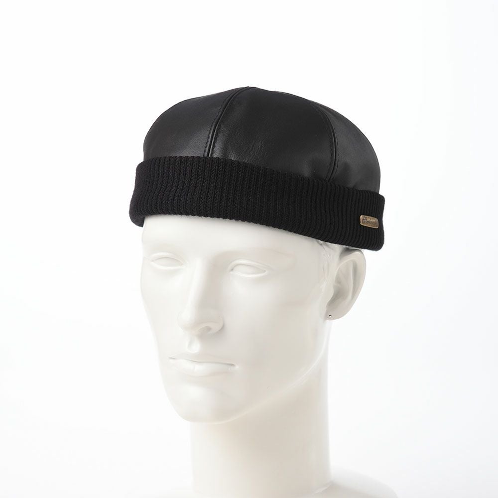 ステルコフスキー レザーキャップ Leather beanie cap（レザービーニー