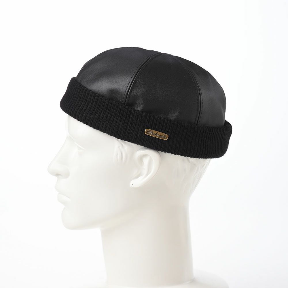 ステルコフスキー レザーキャップ Leather beanie cap（レザービーニー