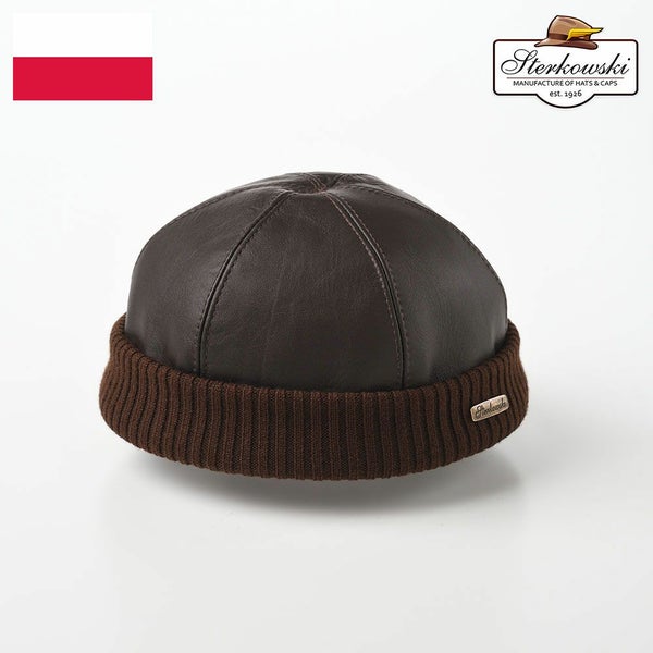 Leather beanie cap（レザービーニーキャップ）ブラウン