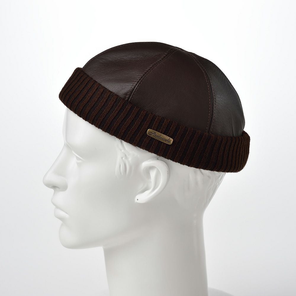 ステルコフスキー レザーキャップ Leather beanie cap（レザービーニー