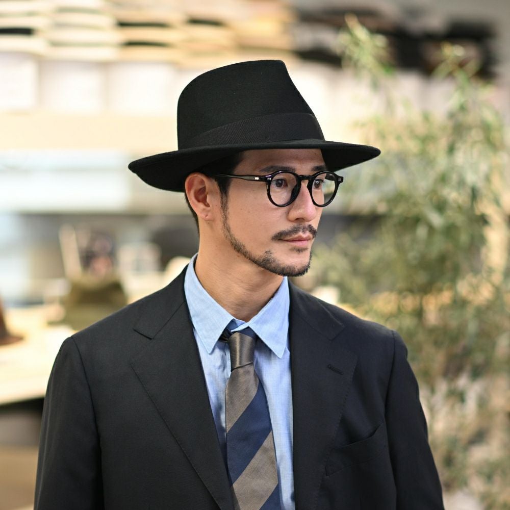ビガリ フェルトハット HUGH（ヒュー）ブラック | 帽子通販 時谷堂百貨