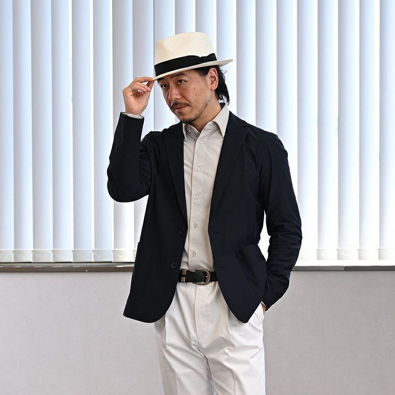 ビガリのパナマハット QUICKSTEP PANAMA（クイックステップ パナマ）ホワイトのモデル写真