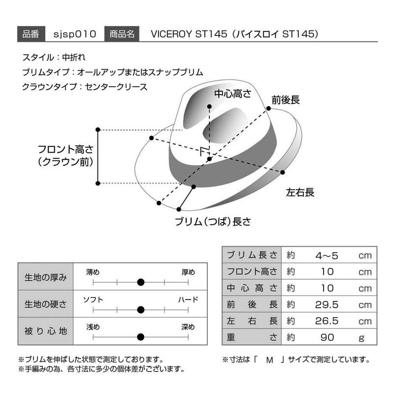 ステットソンのストローハット VICEROY（バイスロイ）ST145 ネイビー