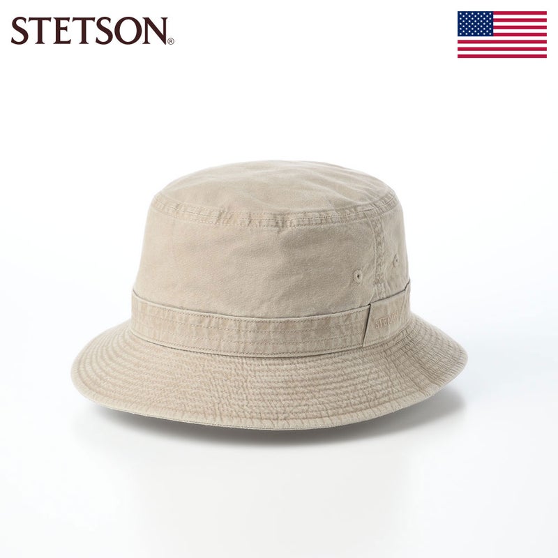 ステットソンの布帛ソフトハット COTTON OVERDYE WASHED HAT（コットンオーバーダイウォッシュドハット）SE076 ベージュ