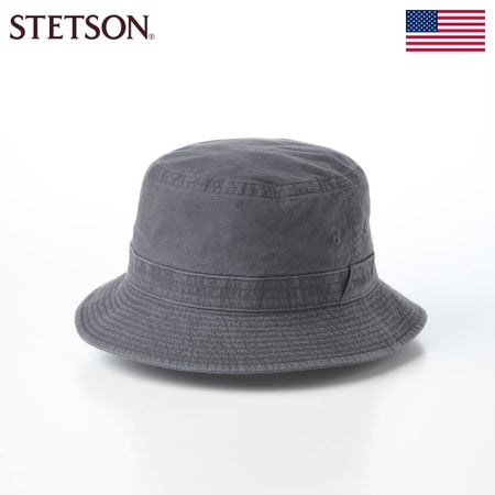 ステットソンの布帛ソフトハット COTTON OVERDYE WASHED HAT（コットンオーバーダイウォッシュドハット）SE076 ブラック