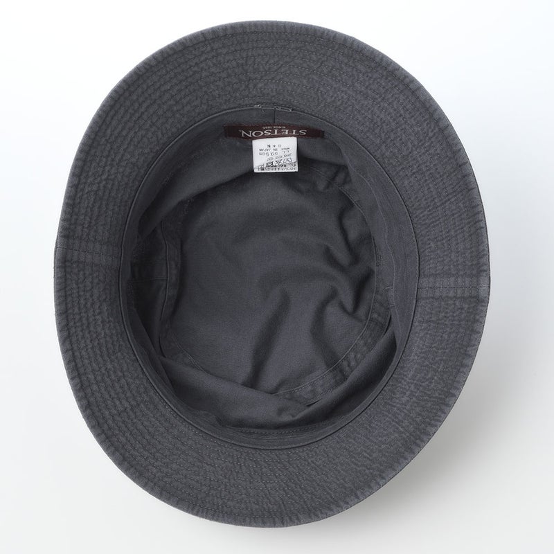 ステットソンの布帛ソフトハット COTTON OVERDYE WASHED HAT（コットンオーバーダイウォッシュドハット）SE076 ブラック
