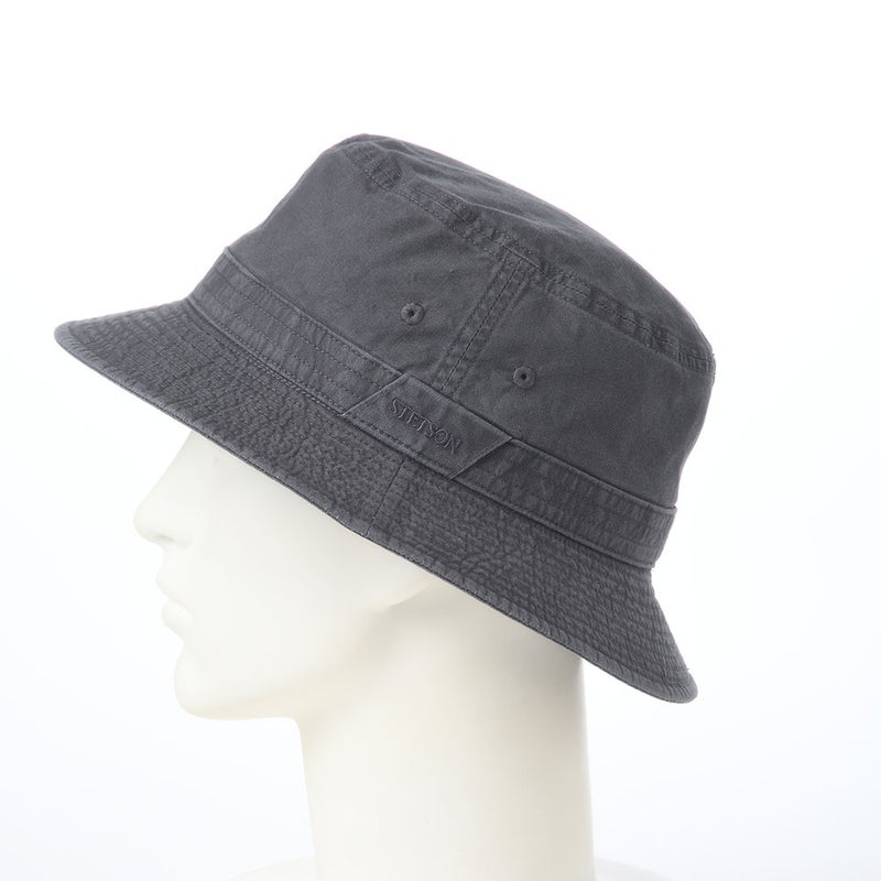 ステットソンの布帛ソフトハット COTTON OVERDYE WASHED HAT（コットンオーバーダイウォッシュドハット）SE076 ブラック