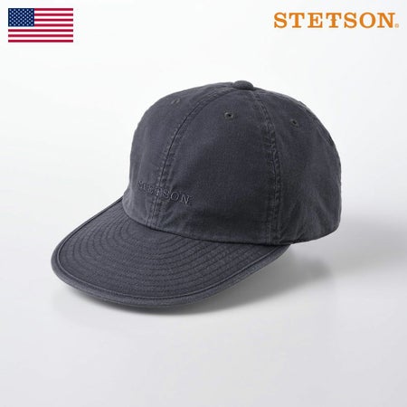 ステットソンのキャップ COTTON OVERDYE WASHED CAP（コットンオーバーダイウォッシュドキャップ）SE077 ブラック