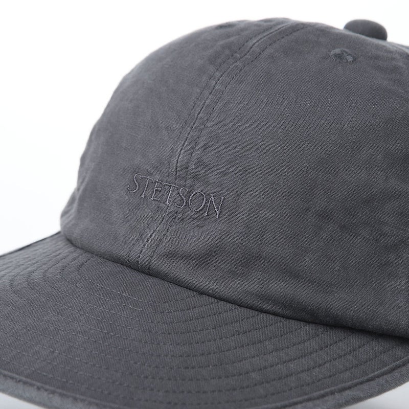 ステットソンのキャップ COTTON OVERDYE WASHED CAP（コットンオーバーダイウォッシュドキャップ）SE077 ブラック