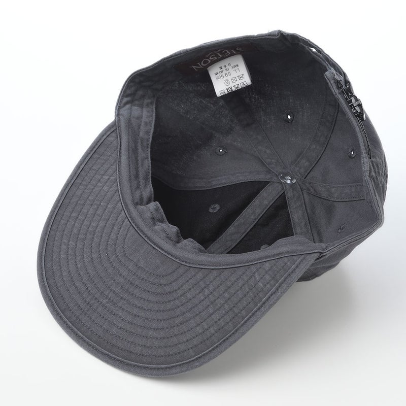 ステットソンのキャップ COTTON OVERDYE WASHED CAP（コットンオーバーダイウォッシュドキャップ）SE077 ブラック