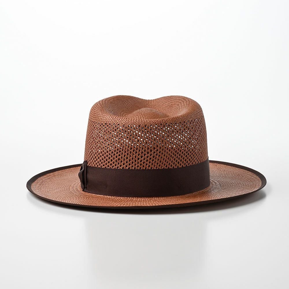 ステットソン　パナマハット　59　ブラウン　イタリア製 ステットソン パナマハット FLAT LACE PANAMA（フラット レースパナマ