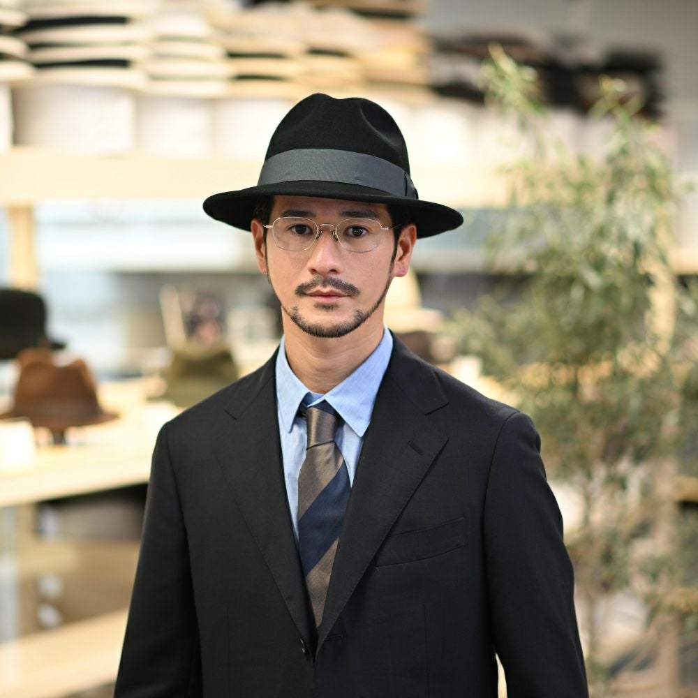 みゆき　完売新品未使用タグ付シャポードオー　黒　バックリボンフェルトハット James Lock ＆ Co． Hatters（ジェームスロック） フェルトハット 帽子