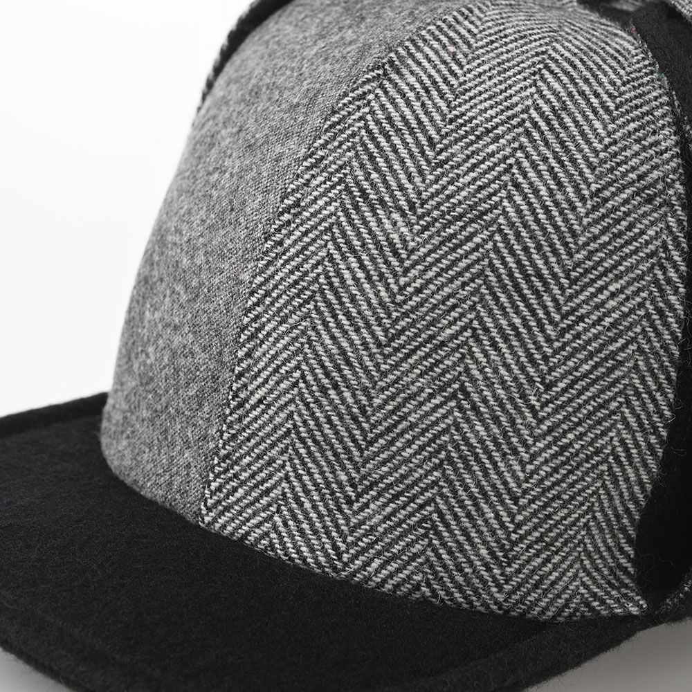 dcexpgnグレー　メンズハット ダックス 鹿撃ち帽 Earflap Cap Patchwork（イヤーフラップ キャップ