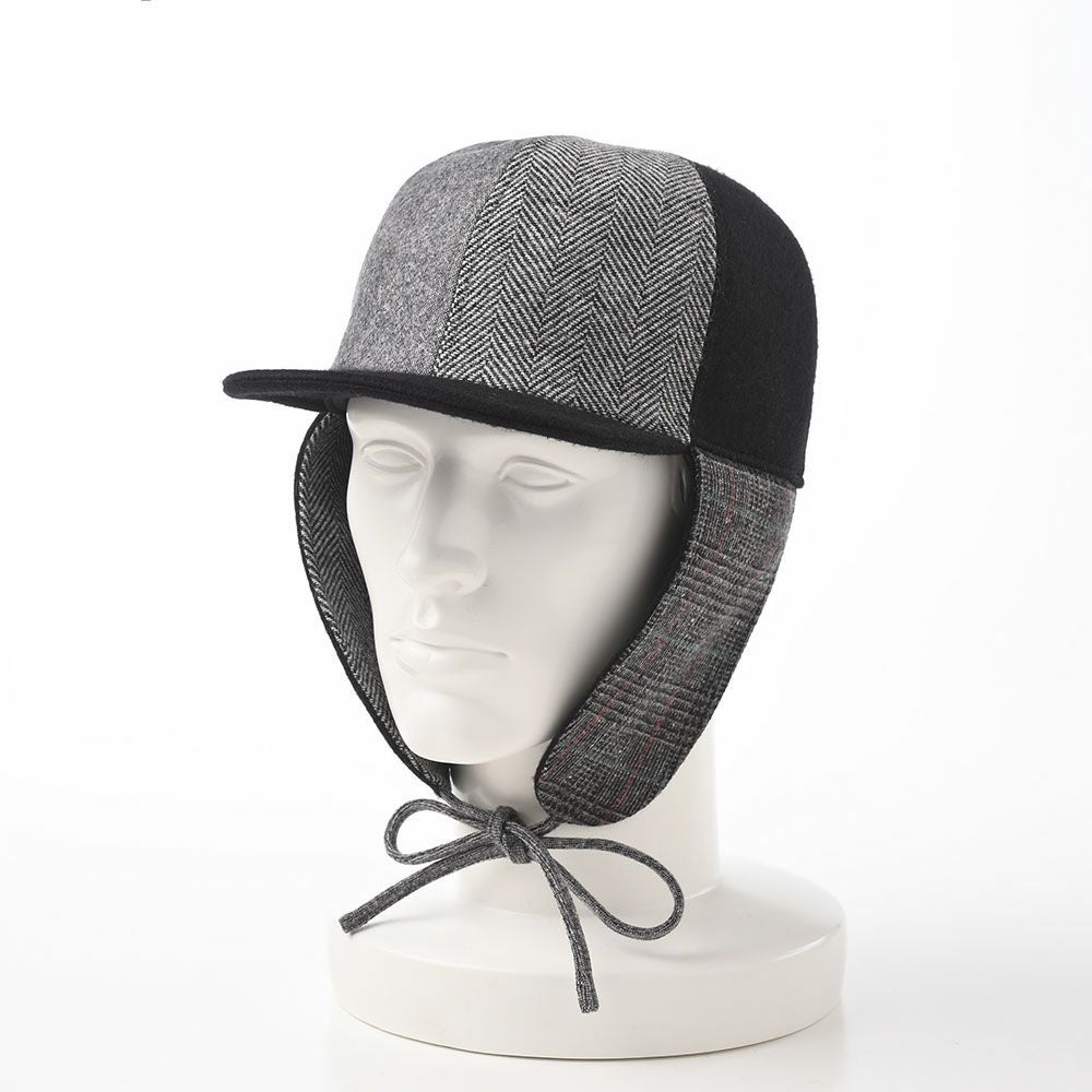 dcexpgnグレー　メンズハット ダックス 鹿撃ち帽 Earflap Cap Patchwork（イヤーフラップ キャップ