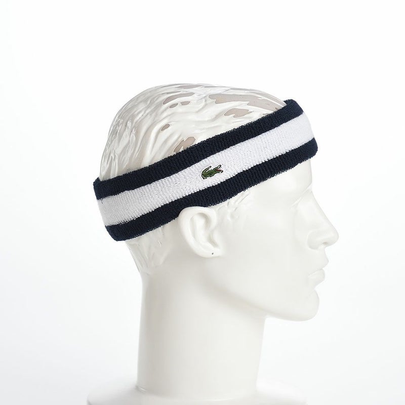 ラコステのヘアバンド COOL MAX BORDER HAIR BAND（クールマックス ボーダーヘアバンド） L7100 ネイビー