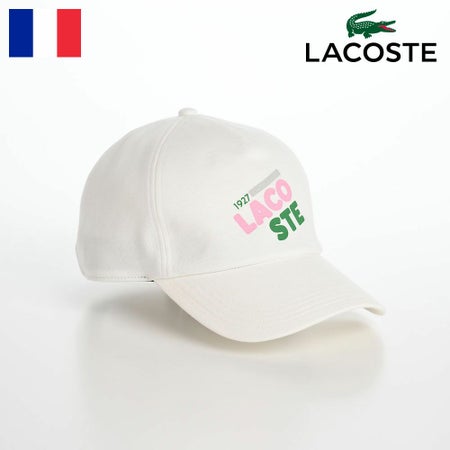 ラコステのキャップ PRINT LOGO CAP（プリントロゴ キャップ） L7104 ホワイト