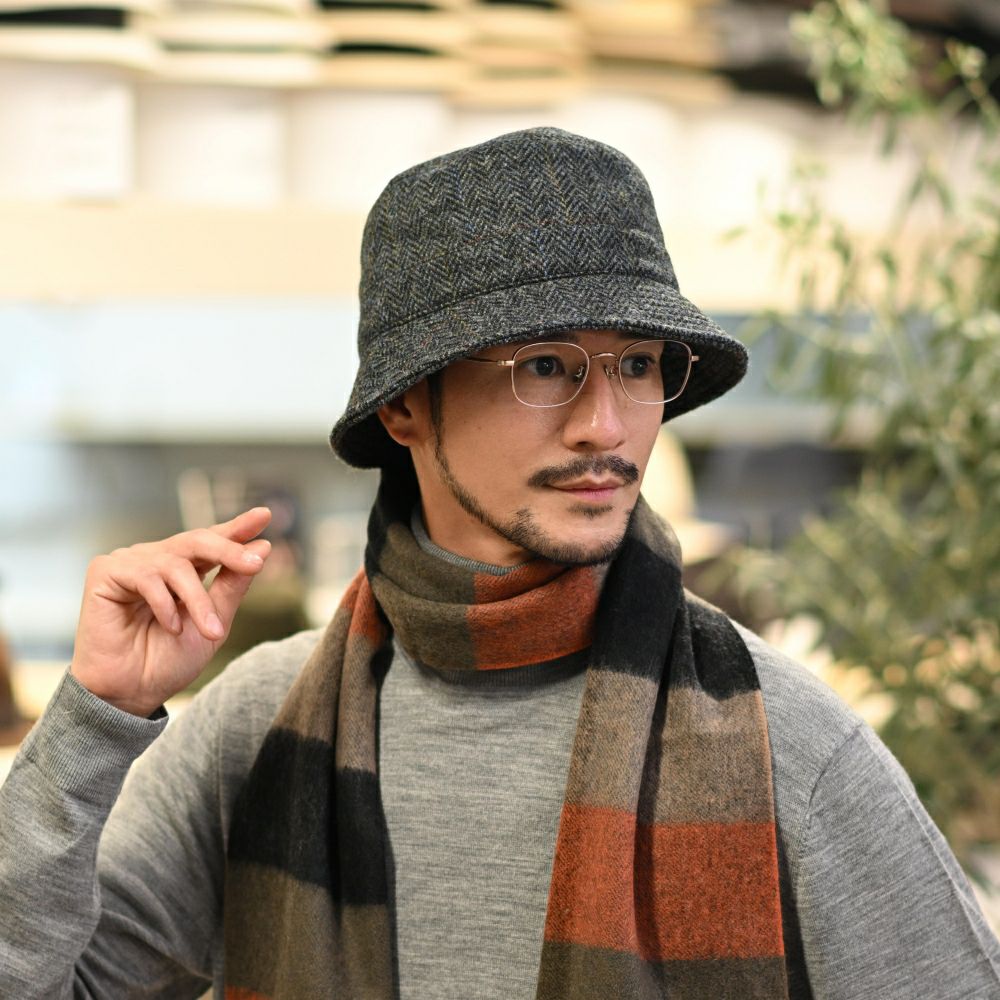 フェイルスワース バケットハット Harris Tweed Grouse（ハリス