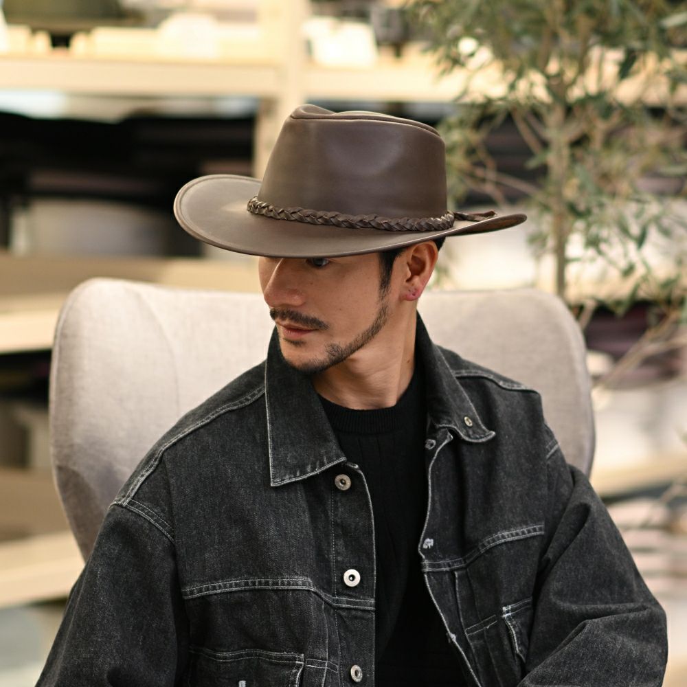 ビガリ ウエスタンハット MELBOURNE LEATHER（メルボルン レザー