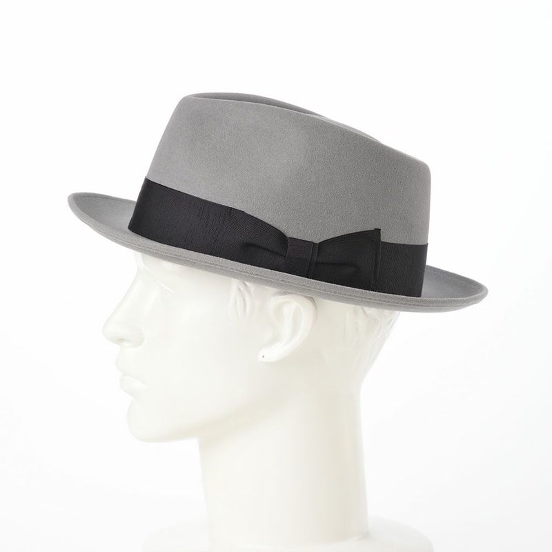ノックスのフェルトハット Rabbit Fur Trilby Hat（ラビットファー トリルビーハット）KPK ライトグレー