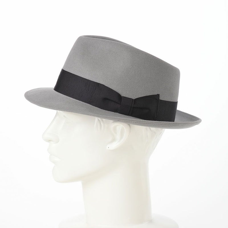 ノックスのフェルトハット Rabbit Fur Trilby Hat（ラビットファー トリルビーハット）KPK ライトグレー