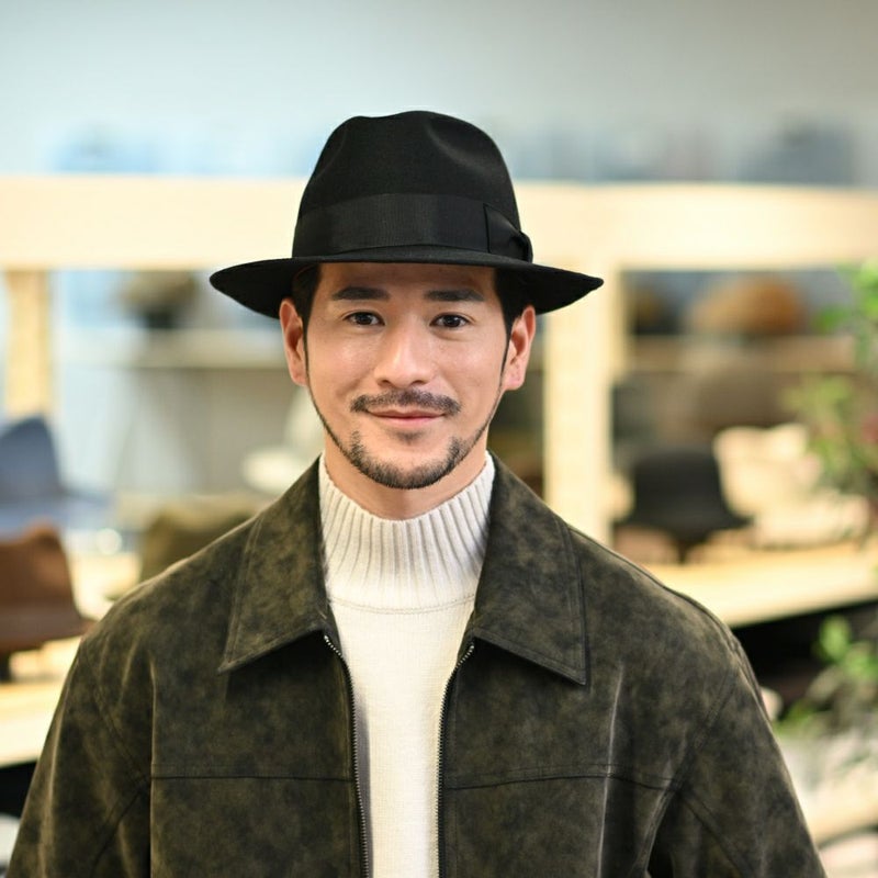 レッターのフェルトハット Fur Felt Fedora（ファーフェルト フェドラ） ブラック