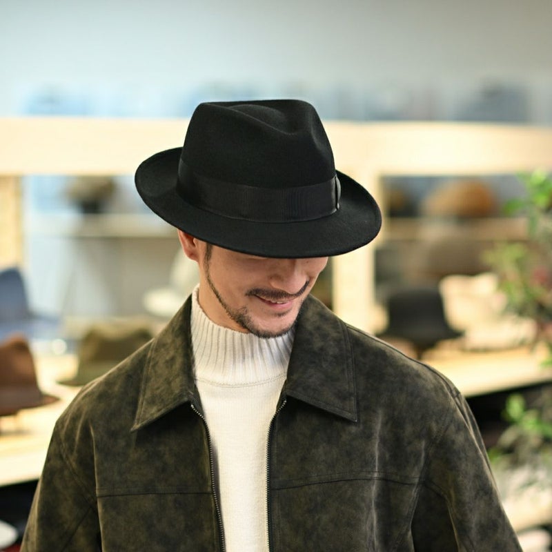 レッターのフェルトハット Wool Fedora（ウールフェドラ） ブラック