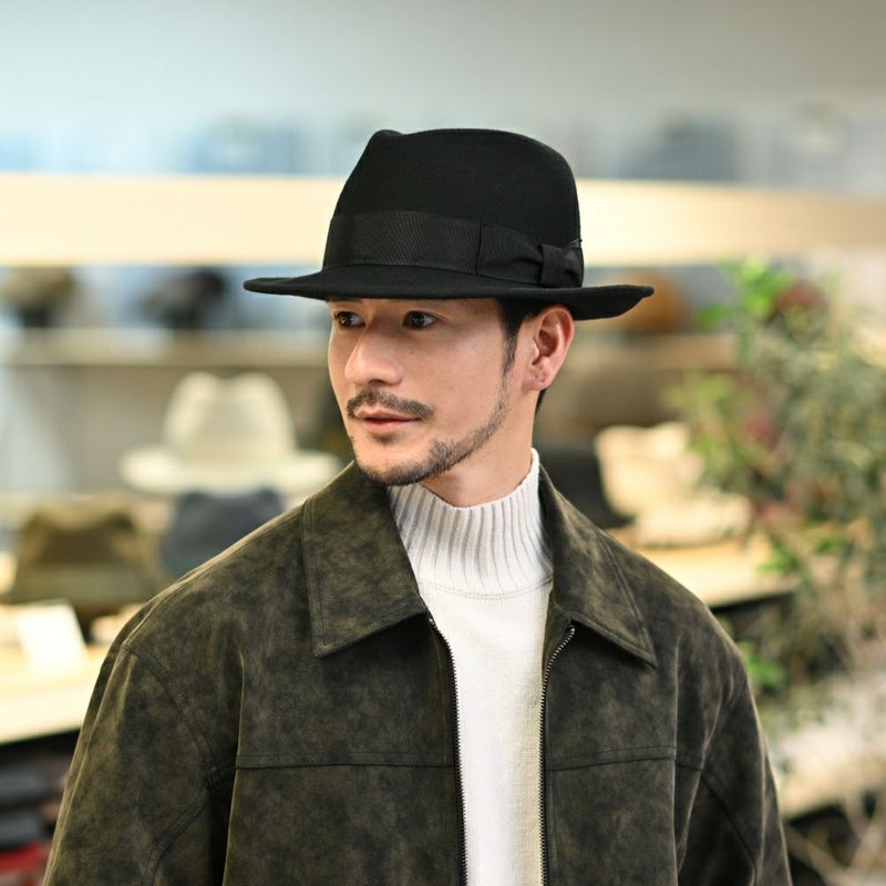 レッターのフェルトハット Wool Fedora（ウールフェドラ） ブラック
