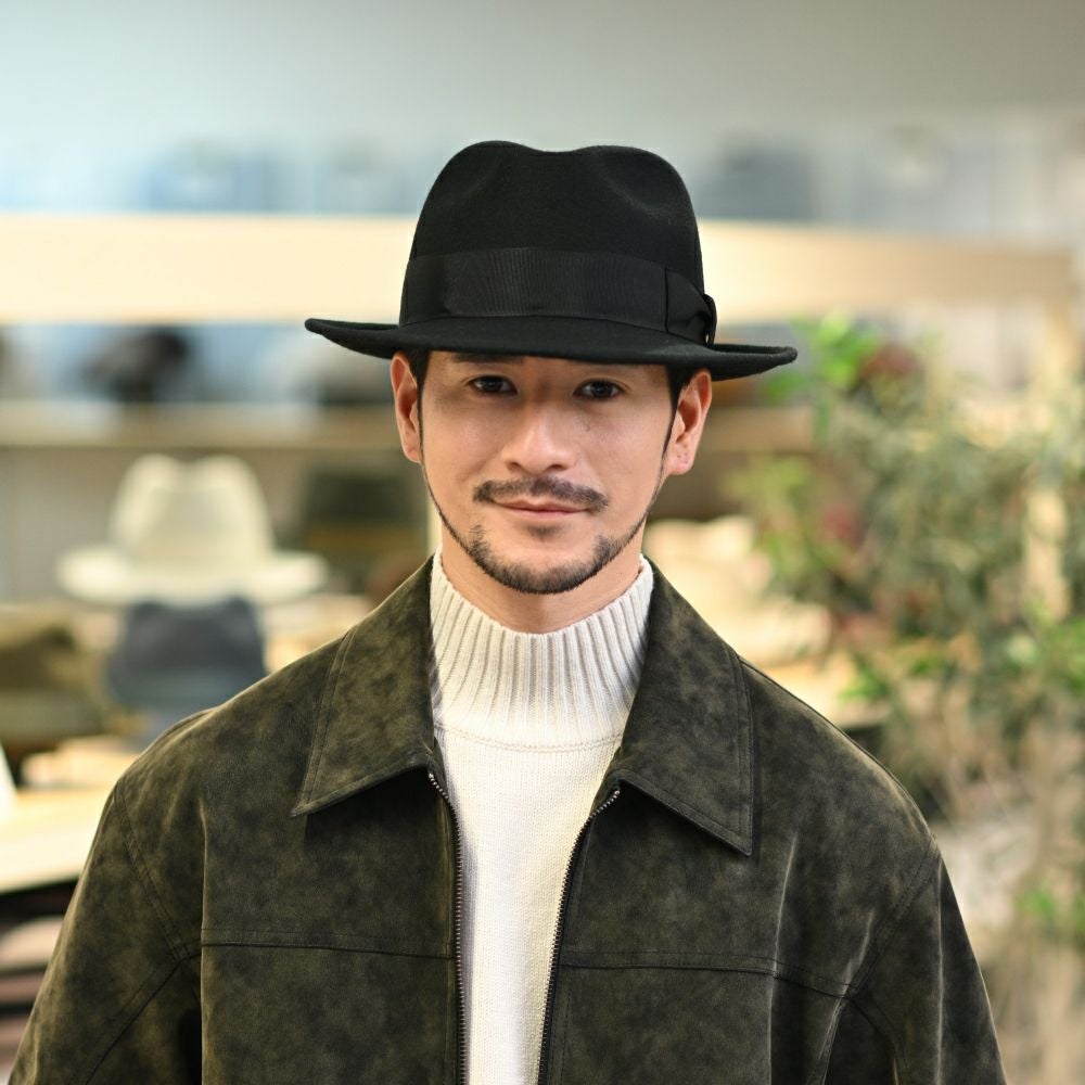 【新品】sou・sou ねね　フェルトウールハット　ブラック レッター フェルトハット Wool Fedora（ウールフェドラ） ブラック