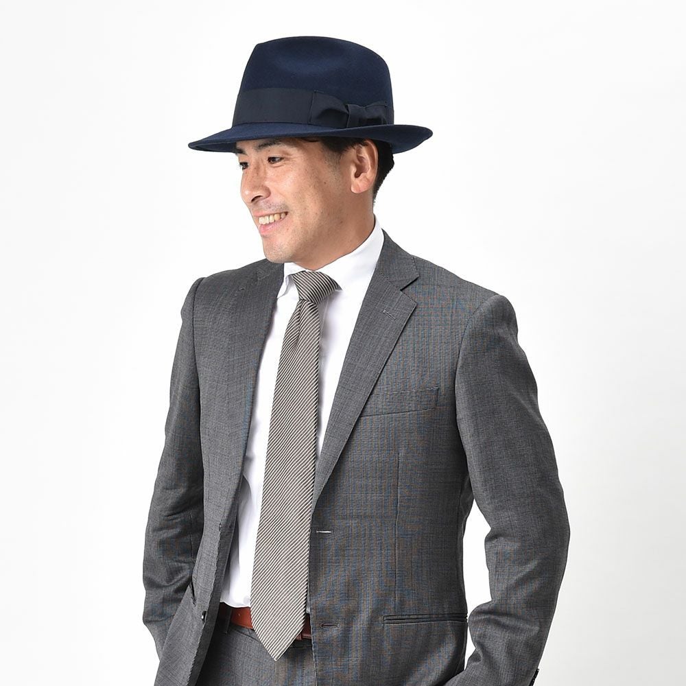 レッター フェルトハット Wool Fedora(ウールフェドラ) ネイビー レッター フェルトハット Wool Fedora(ウールフェドラ) ネイビー