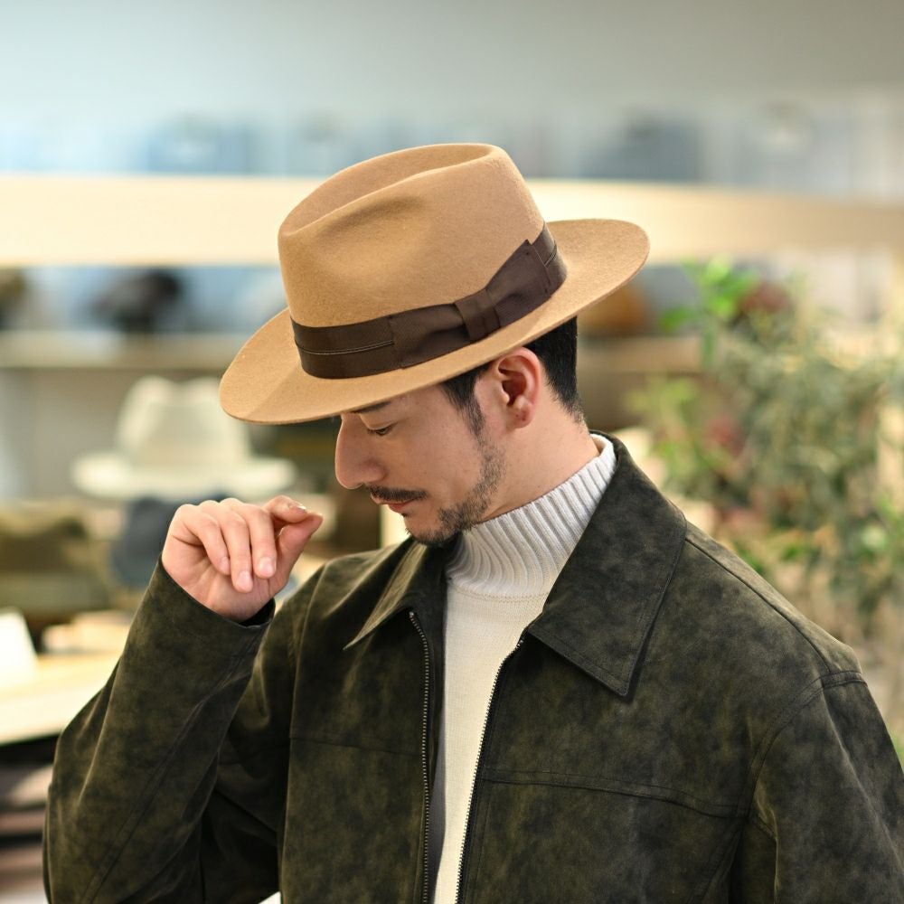 レッター フェルトハット Wool Flat（ウールフラット） キャメル
