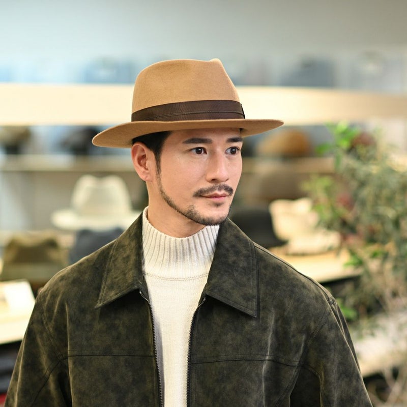 レッターのフェルトハット Wool Flat（ウールフラット） キャメル