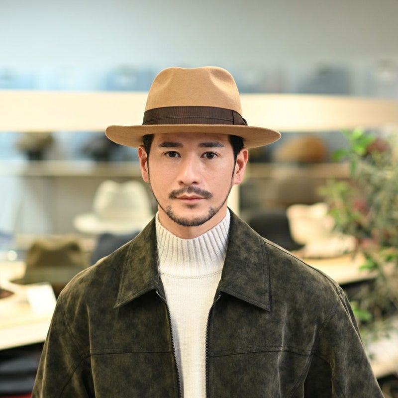 レッターのフェルトハット Wool Flat（ウールフラット） キャメル