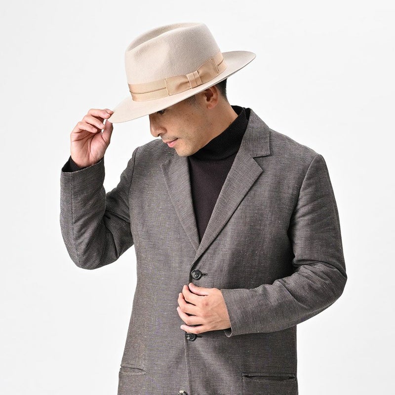 レッターのフェルトハット Wool Flat（ウールフラット） アイボリー