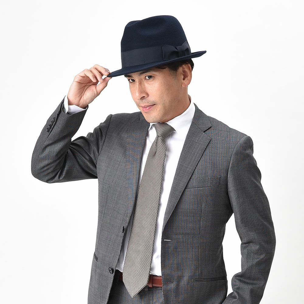 レッター フェルトハット Wool Trilby（ウールトリルビー） ネイビー