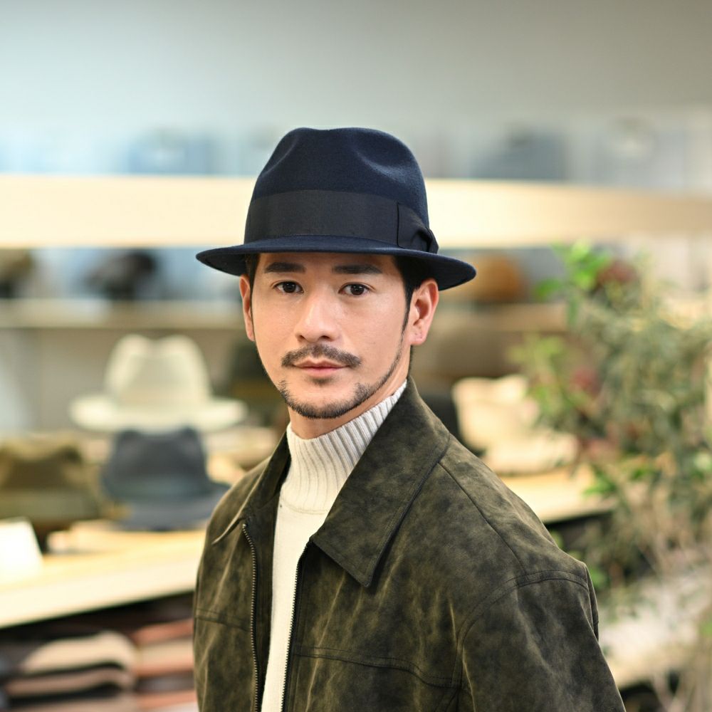 レッター フェルトハット Wool Trilby（ウールトリルビー） ネイビー