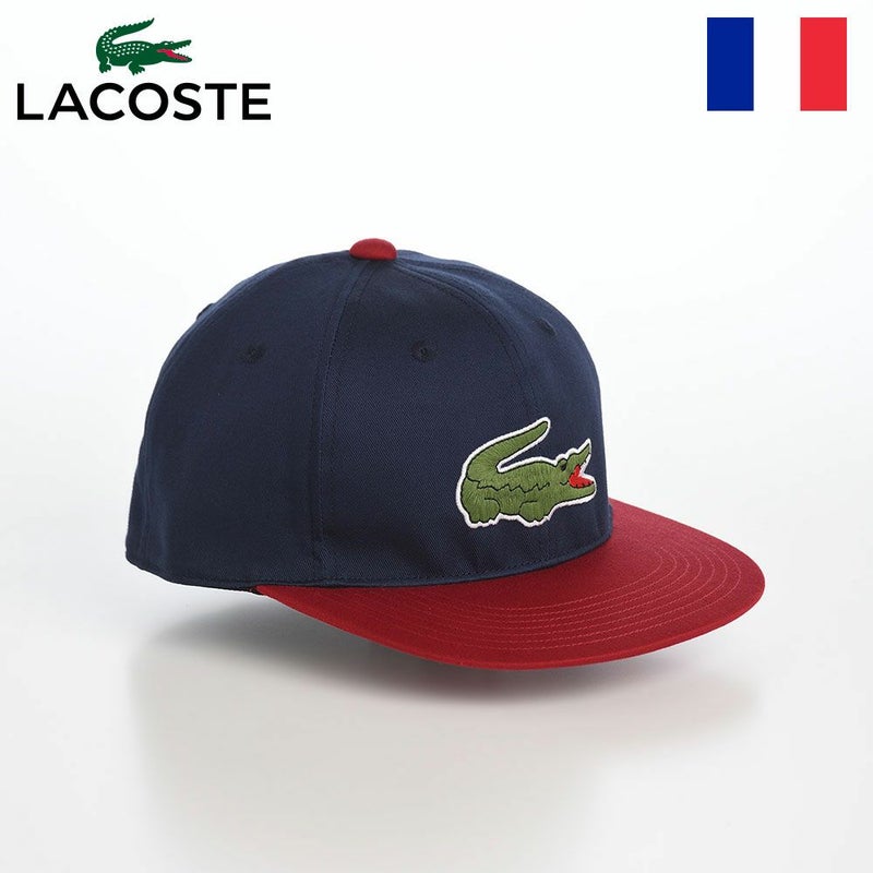 ラコステのキャップ BIG "WANI" BICOLOR CAP（ビッグワニバイカラーキャップ） L1276 ネイビー