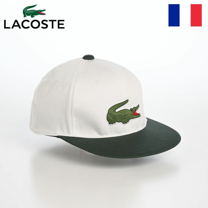ラコステのキャップ BIG "WANI" BICOLOR CAP（ビッグワニバイカラーキャップ） L1276 ホワイト
