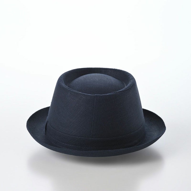 マローネのソフトハット Porkpie Linen（ポークパイ リネン） MT306 ネイビー