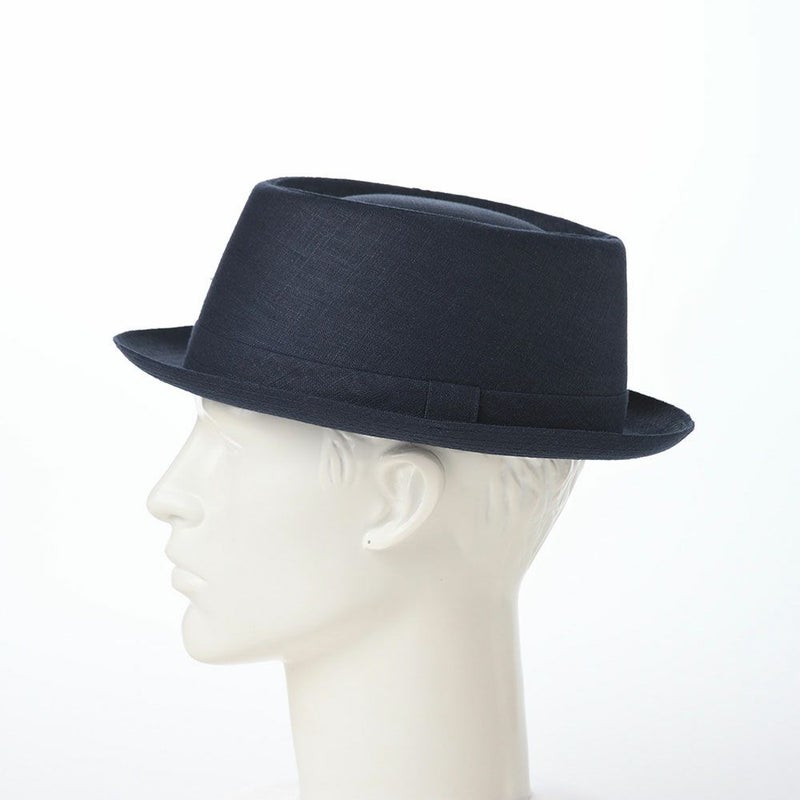 マローネのソフトハット Porkpie Linen（ポークパイ リネン） MT306 ネイビー
