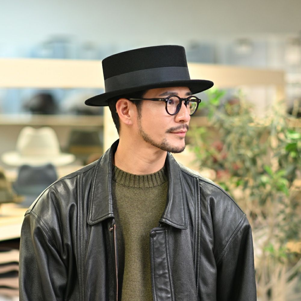 レッター フェルトハット Felt KANKAN（フェルトカンカン） ブラック