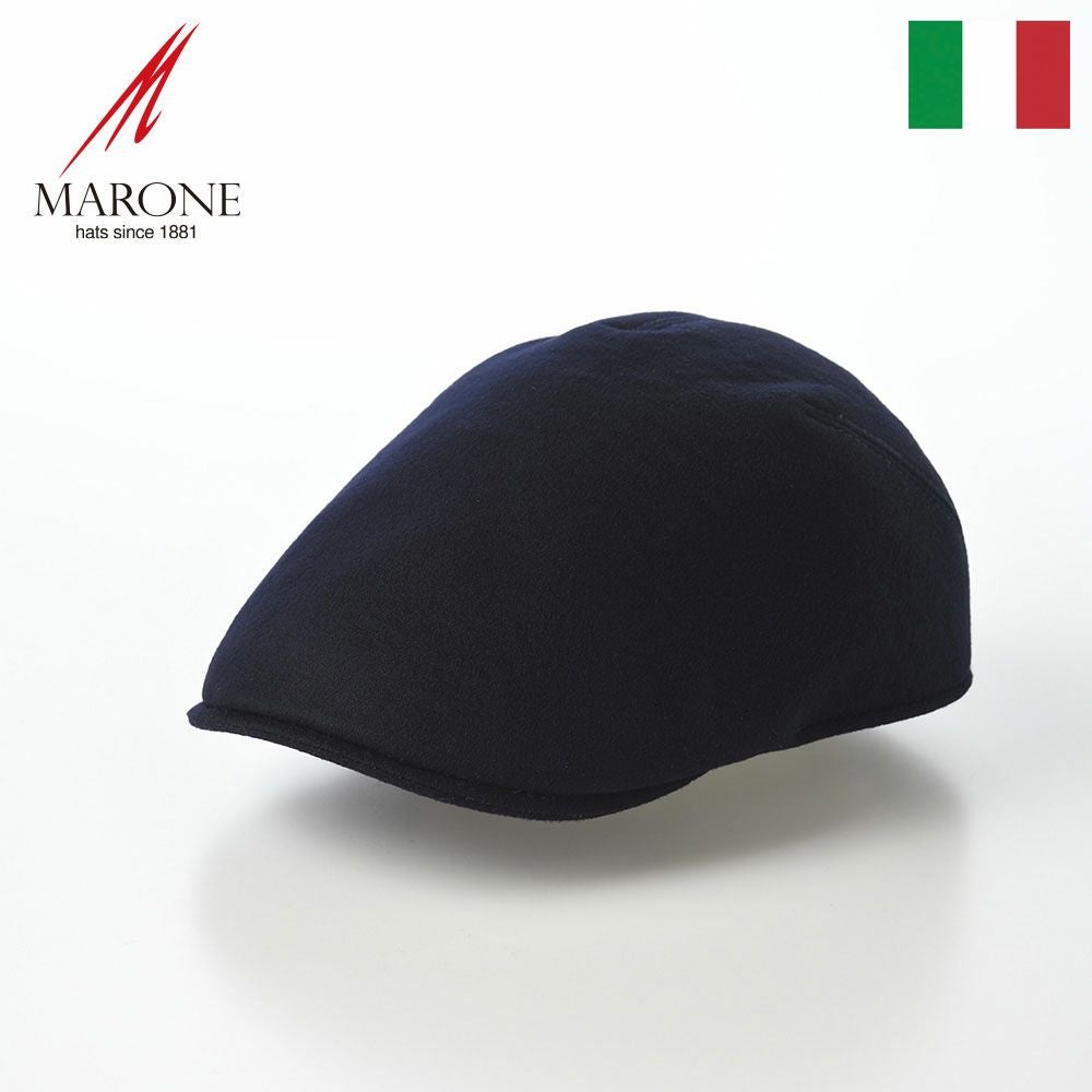【最高級】 カスターノ x ロロピアーノ キャスケット ハンチング帽子 紺 マローネ ハンチング Milano Cashmere（ミラノ カシミヤ） BT1079