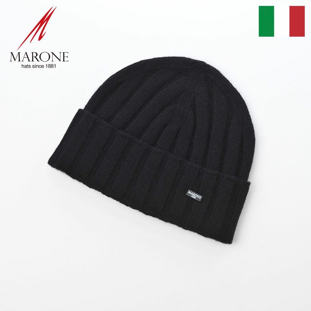マローネ ニット帽 Cashmere Vertical Knit Cap（カシミヤ バーチカル