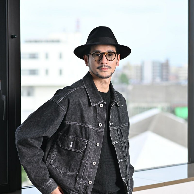 ボルサリーノのフェルトハット Q.S. Anello Rasato（Q.S. アネロ ラザート） 114336 ブラックのモデル写真